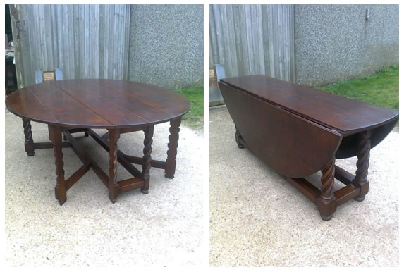 SC11272 Gate Leg Table with Barley Twist Legs 
